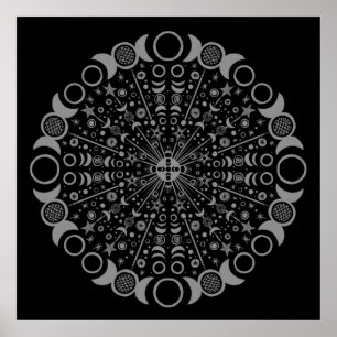 Poster Triple Moon Mandala