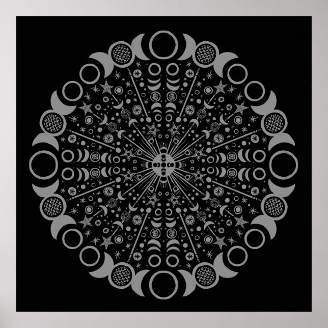 Poster Triple Moon Mandala (Frente)