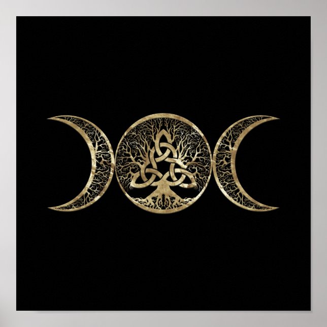Poster Triple Moon Tree of Life Triquetra (Frente)