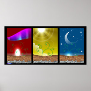Poster triplo da paisagem