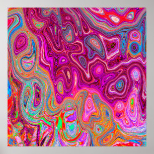 Poster Trippy Abstrato Magenta - Arco-íris Magenta - Col