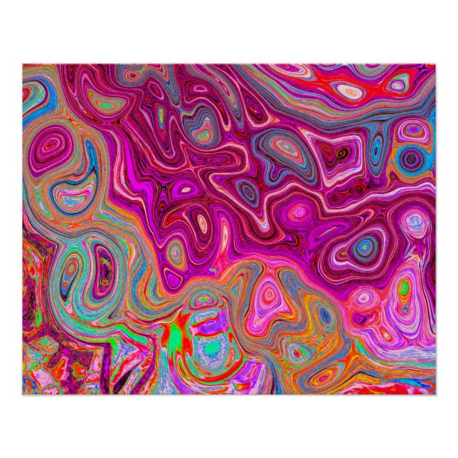 Pôster Trippy Abstrato Magenta - Arco-íris Magenta - Colo (Frente)