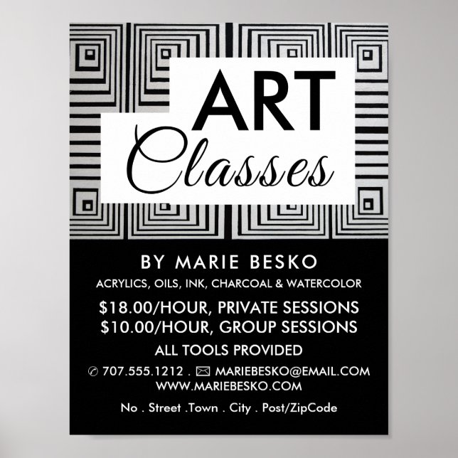 Poster Trippy Maze Squares, Professor de Arte, Classes de (Frente)