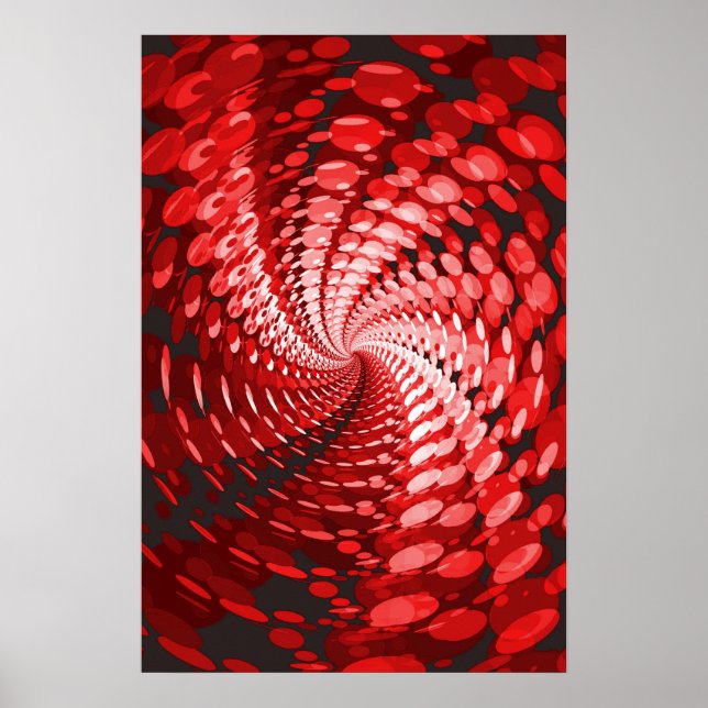 Pôster Trippy Poster: Abstrato Vermelho (Frente)