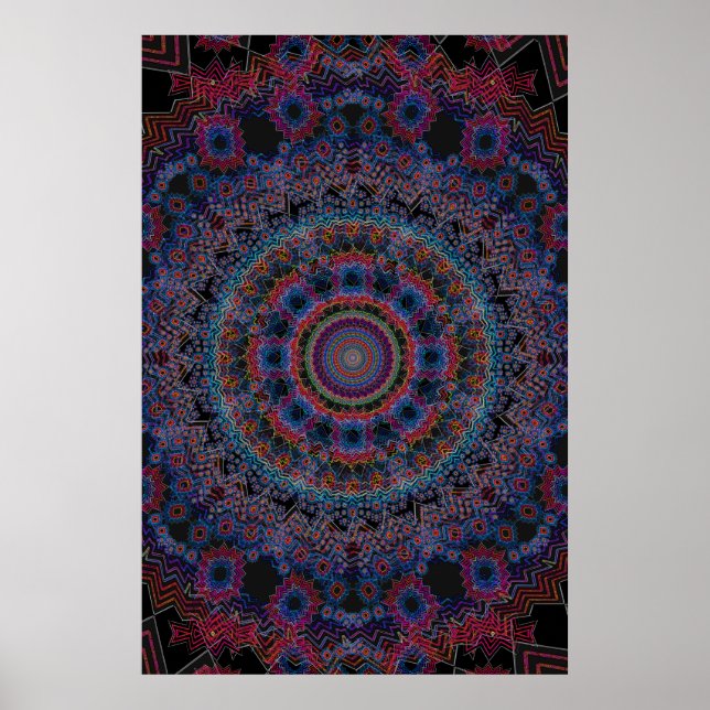 Poster Trippy: Trabalho de arte radial Abstrato (Frente)