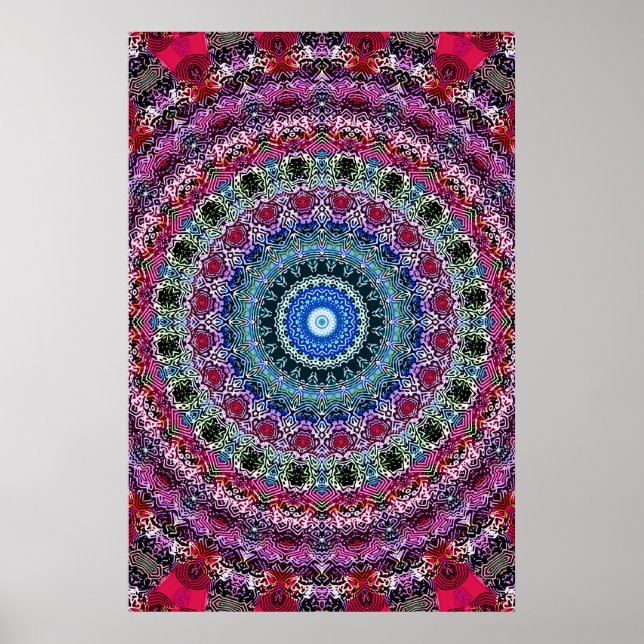 Poster Trippy: Trabalho de arte radial psicodélico (Frente)