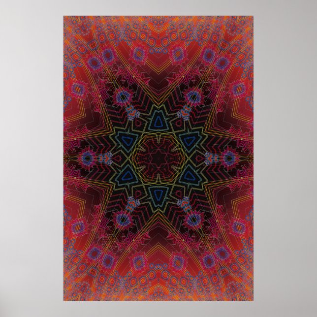Poster Trippy: Trabalho de arte radial psicodélico (Frente)