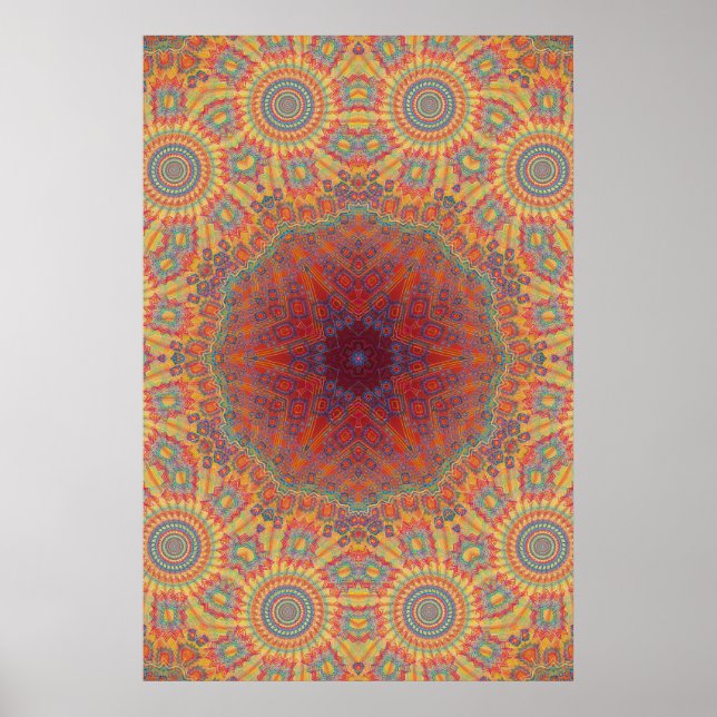 Poster Trippy: Trabalho de arte radial psicodélico (Frente)