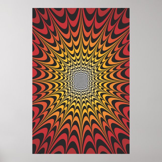 Poster Trippy: Trabalho de arte radial psicodélico (Frente)