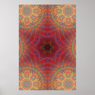 Poster Trippy: Trabalho de arte radial psicodélico