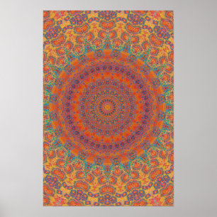 Poster Trippy: Trabalho de arte radial psicodélico