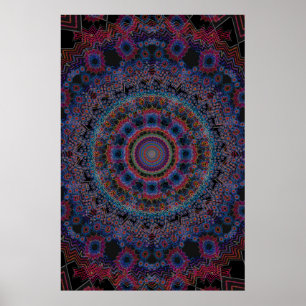 Poster Trippy: Trabalhos de arte radiais abstratos