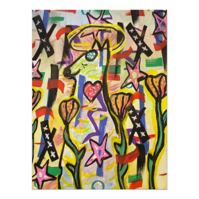 Pôster Trippy Whimsical Spiritual Dog Poster| Luke Angel (Frente)