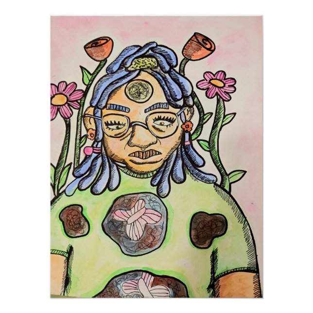 Pôster  Trippy Whimsical Surreal Poster | Growth (Frente)