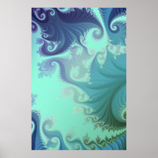 Poster triptiche arabesque azul