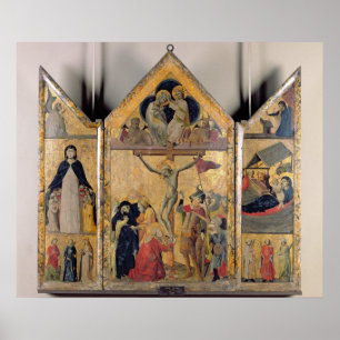 Pôster Triptych com Cenas da Vida do