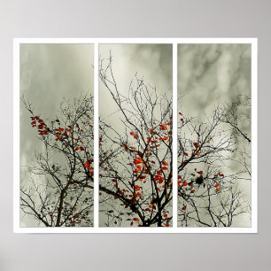 Pôster Triptych com motivo natural