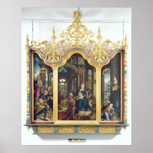 Pôster Triptych da adoração do cristo infantil