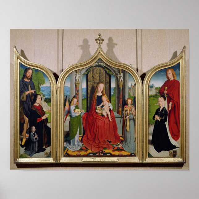 Pôster Triptych of the Sedano Family, c.1495-98 (Frente)