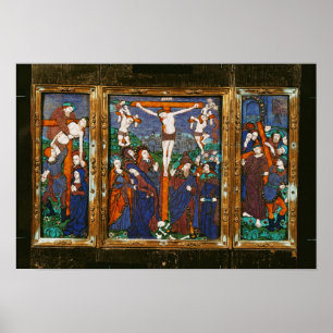 Pôster Triptych representando o Crucifixion, Limousin