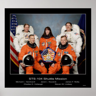 Pôster Tripulação da Missão de Cheiros STS-104 - 1002