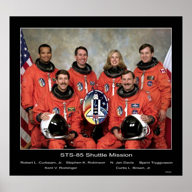 Pôster Tripulação da Missão de Shuttle STS-85... (Frente)