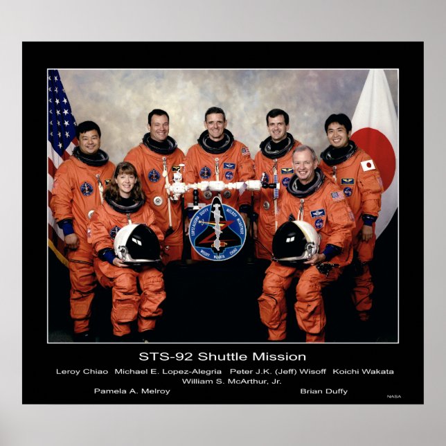 Poster Tripulação da Missão de Shuttle STS-92... (Frente)