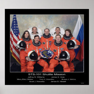 Poster Tripulação da Missão STS-101 Shuttle - 2000