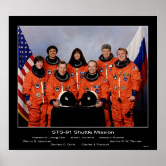 Poster Tripulação da missão STS-91 Shuttle...
