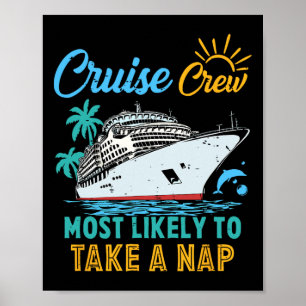 Poster Tripulação de Cruzeiro de Família Engraçada Vintag