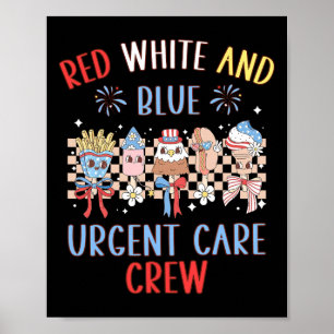 Poster Tripulação De Cuidados Urgentes De Cor Vermelha Br