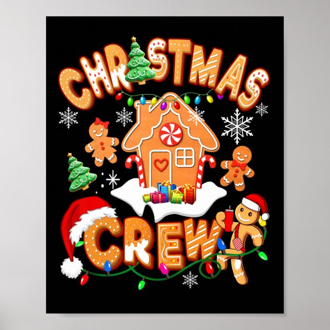 Poster Tripulação de Natal Cookie House Gingercake Famíli (Frente)