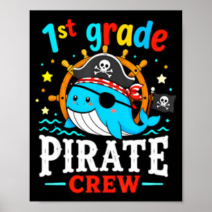 Poster tripulação de pirata da 1ª série baleia professor