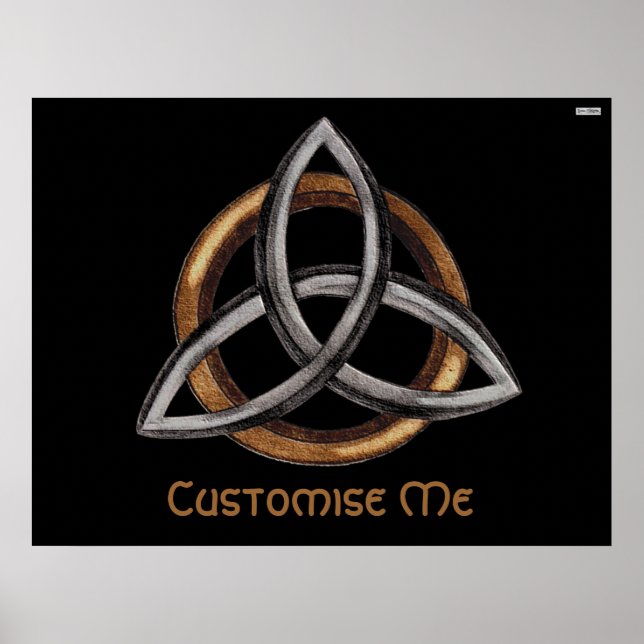 Poster Triquetra (Castanho/Prata) (Frente)