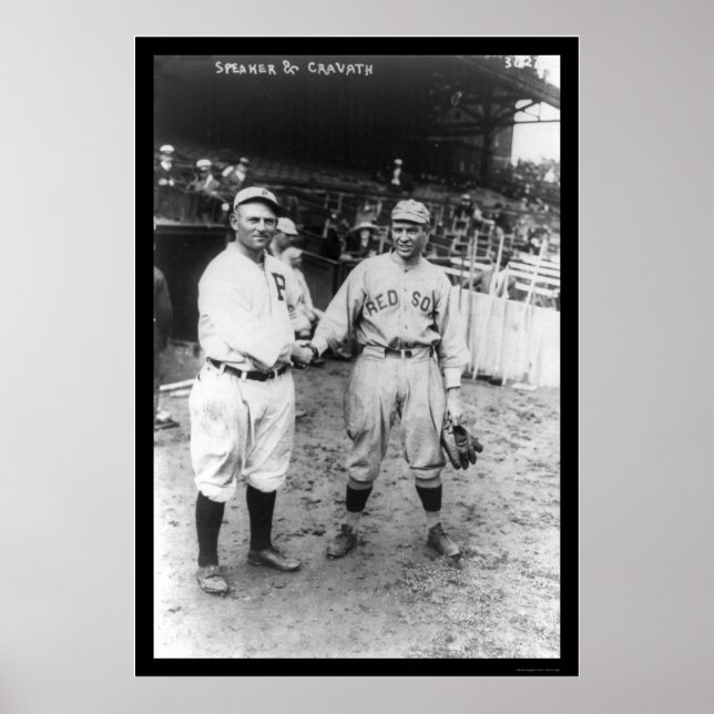 Pôster Tris Speaker Red Sox Baseball 1915 (Frente)