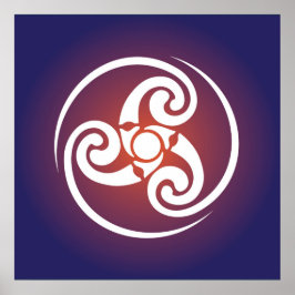 Poster Triskele, Espiral triplo, Símbolo Triskelion Celti