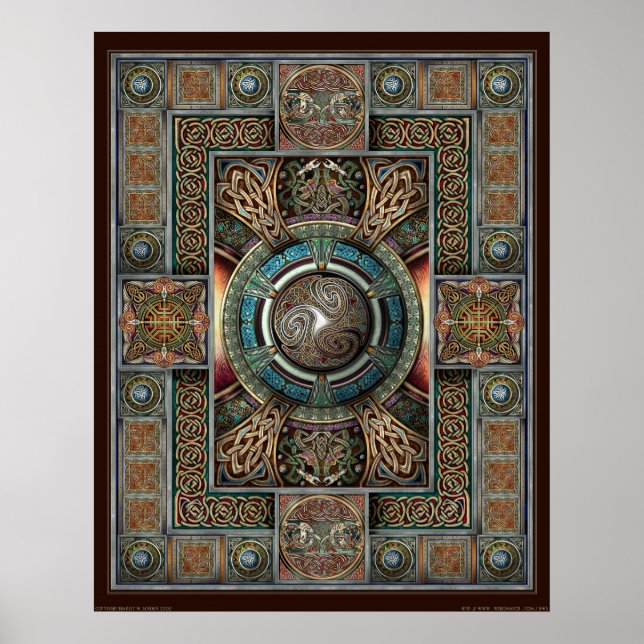 Poster Triskelion Mandala II (22x28") (Frente)