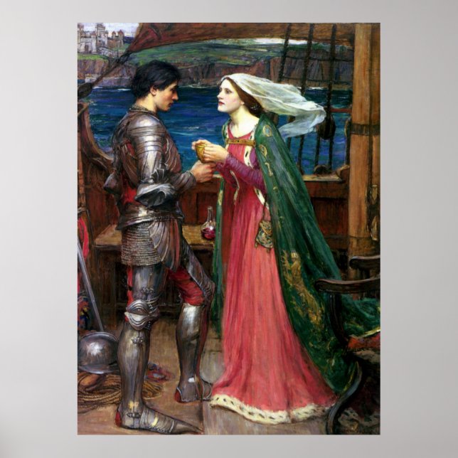 Poster Tristan e Isolde por John William Waterhouse (Frente)