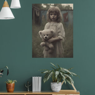 Poster Triste Criança Fantasma no Circo Vintage Abandonad