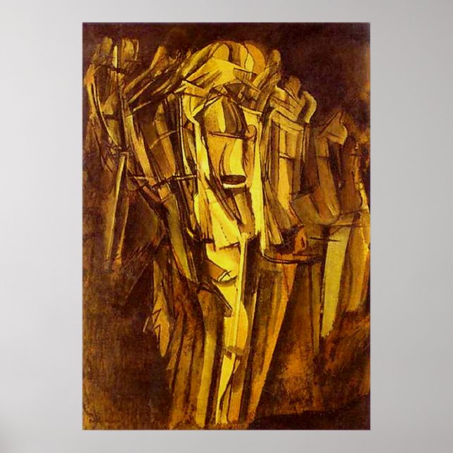 Pôster Triste Jovem num Comboio (Frente)