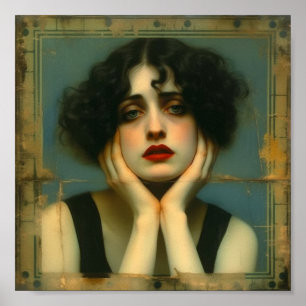 Poster Triste mulher com as mãos no rosto