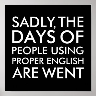 Poster Triste pessoas que usam o preto inglês apropriado