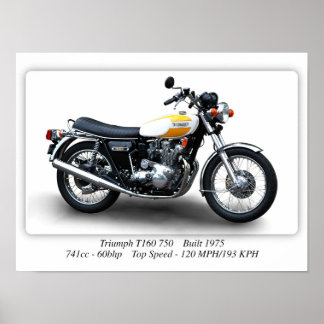 Poster Triumph Trident T160 750 Moto - A3