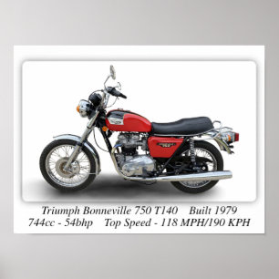 Poster Triunfo T140V Bonneville 750 Motociclo - Tamanho A
