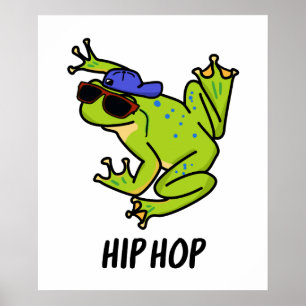 Poster Trocadilho de Sapo de Corte de Hip Hop