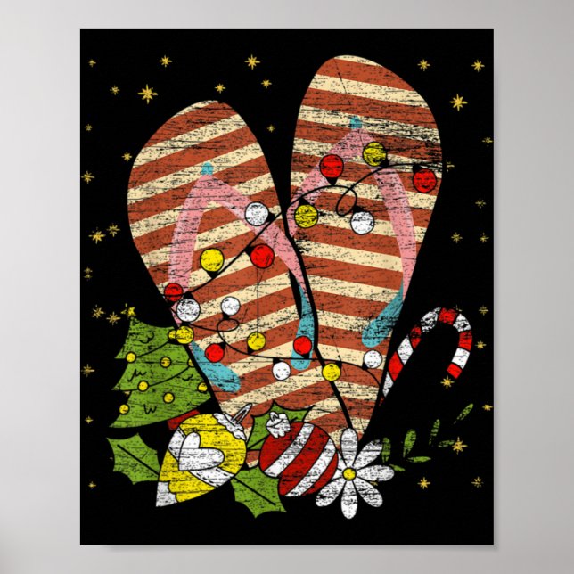 Poster Trocal Xmas Summer Vacation Flip Flops Christmas I (Frente)