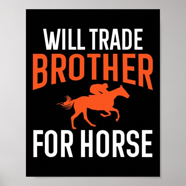 Poster Trocará Irmão Por Cavalo Andando De Cavalo Até (Frente)