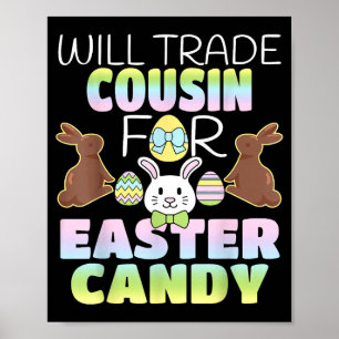 Poster Trocará Primo Por Doces De Páscoa Crianças Lindas