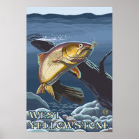 Troço de pesca de trutas - West Yellowstone
