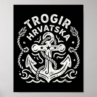 Poster Trogir Croácia Âncora Bonita Náutica Barco